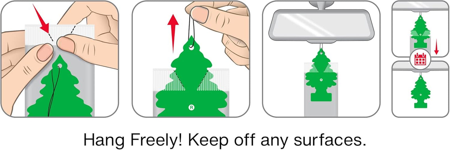 Car Air Freshener | Hanging Tree Provides Long Lasting Scent for Auto and Home | Black Ice, 24 Air Fresheners