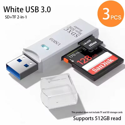 2-In-1 Multi Functional USB 3.0 Card Readermicro SD Tfmemorycardreaderusbflashdrive Cardreaderadapter for Pclaptops Accessories