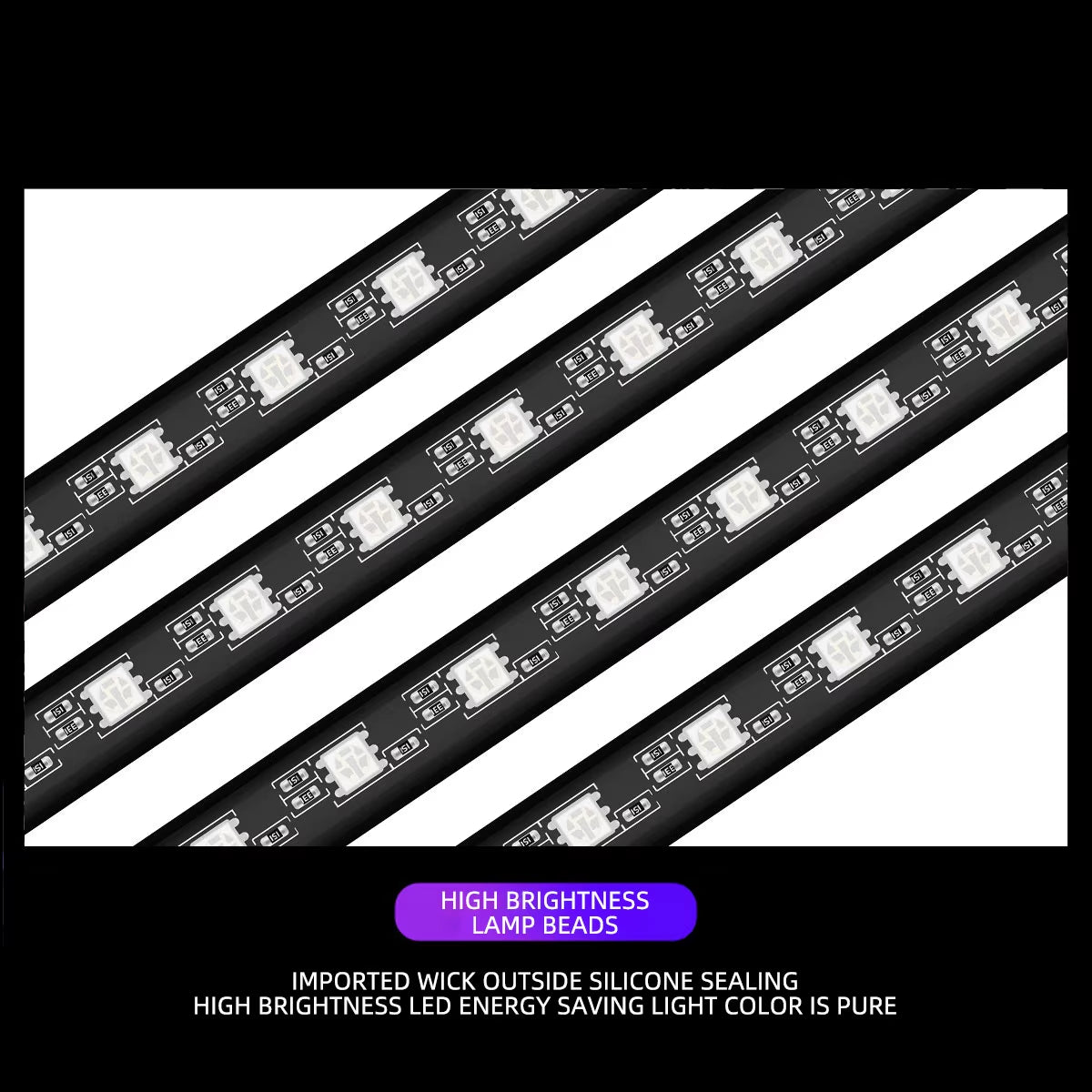 RGB APP LED Motorcycle Car Atmosphere Foot Light APP Control Flexible Waterproof Sound Control 12V Moto Decorative Lamp Strip