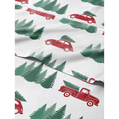 CGK Holiday 4-Piece Sheet Set – Soft Microfiber Bedding, Deep Pocket Wrinkle-Free Festive Christmas Sheets, Trees, Candy Canes, Reindeers