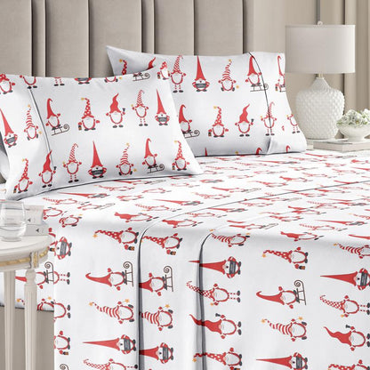 CGK Holiday 4-Piece Sheet Set – Soft Microfiber Bedding, Deep Pocket Wrinkle-Free Festive Christmas Sheets, Trees, Candy Canes, Reindeers