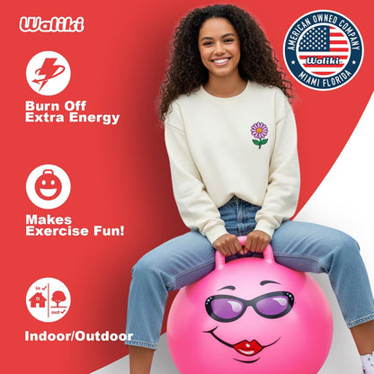 Hippity Hop Ball for Teens | 22-Inch Pink Hopper | Jumping & Hopping Ball for Active Play & Outdoor Fun