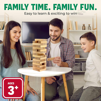 Timber Tower Wood Block Stacking Game – Original Edition (48 Pieces)