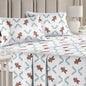 CGK Holiday 4-Piece Sheet Set – Soft Microfiber Bedding, Deep Pocket Wrinkle-Free Festive Christmas Sheets, Trees, Candy Canes, Reindeers