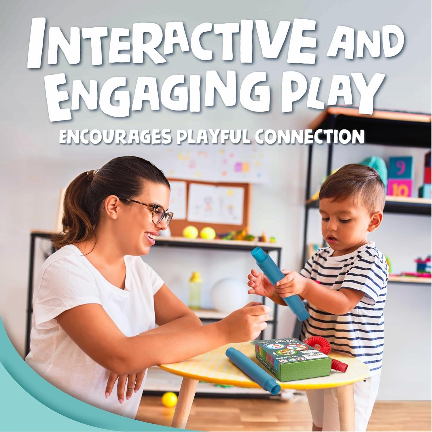 Pop Tubes – Large 8-Pack Fidget Toys – Poppin Pipes Sensory Toys for Toddlers and Kids, Fun Travel Toy for Fine Motor Skill Development