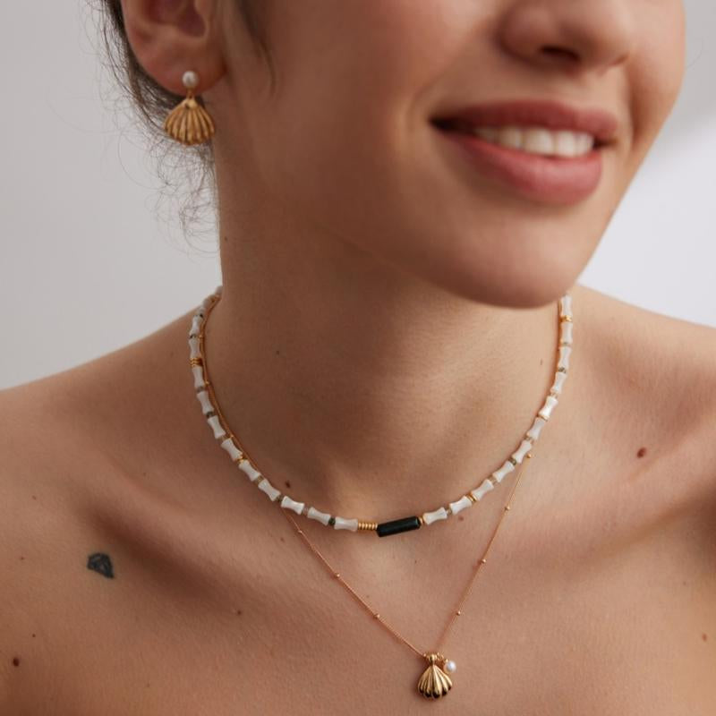 <Pingeast Jewelry>925 Sterling Silver Shell-Shaped Jewelry Set