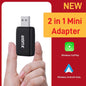 New Wired to Wireless Carplay and Android Auto 2In1 Mini Adapter 5Ghz Wifi5 Suitable for 99% of Original Wired Carplay/Auto Cars