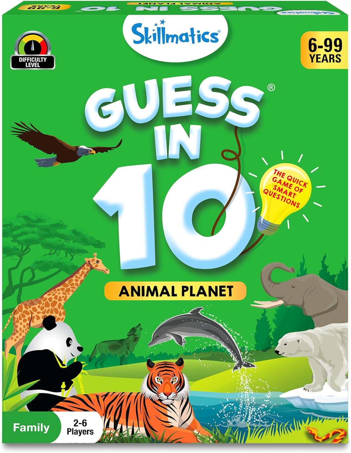 Guess in 10 Animal Planet, Trivia Card Games, Christmas Stocking Stuffers Perfect for Boys, Girls, Kids, Teens, Adults Who Love Animals, Travel Games, Gifts for Ages 6, 7, 8, 9, 10, and Up