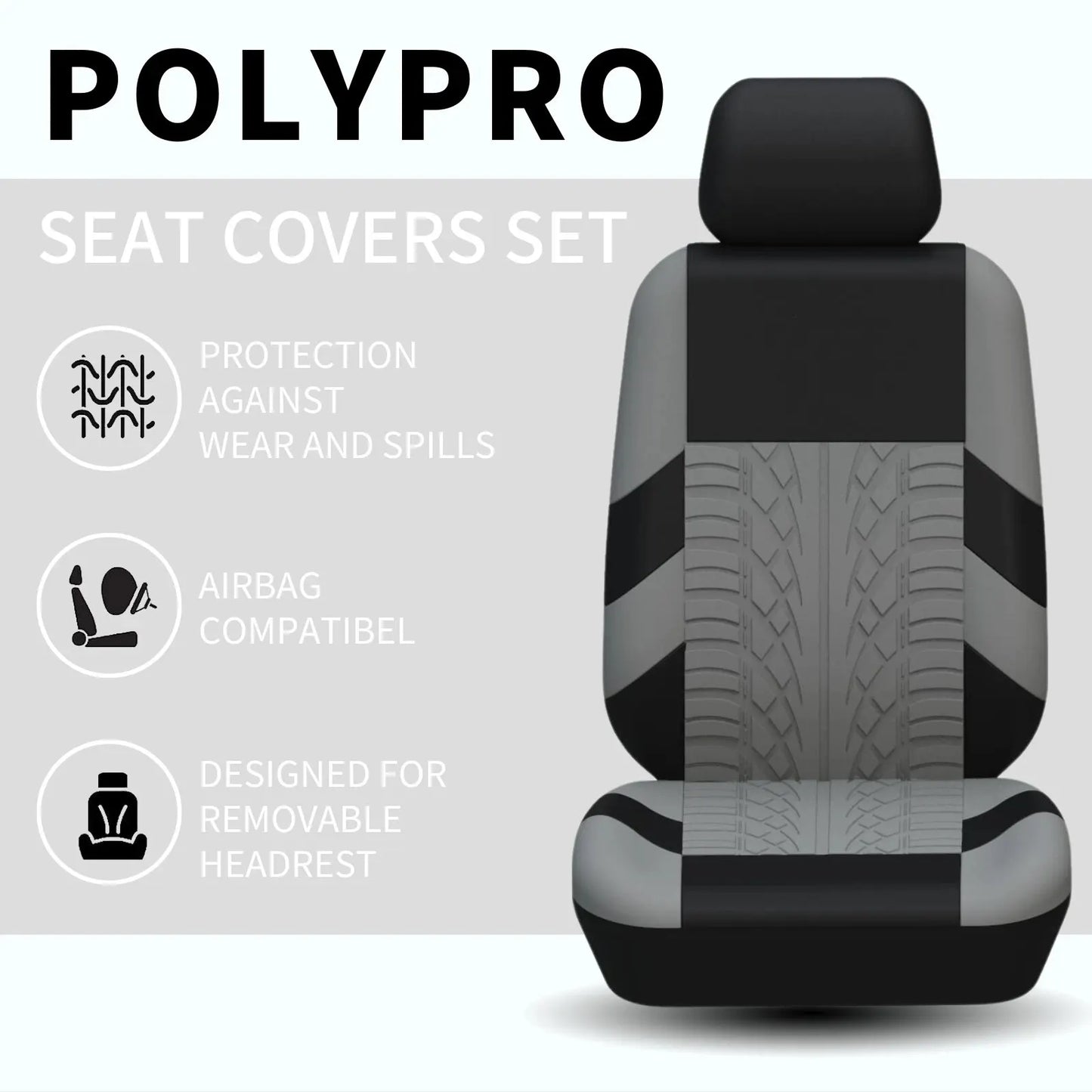 Car Seat Covers Full Set Front Split Rear Bench for Car Universal Cloth SUV Sedan Van Automotive Interior Covers
