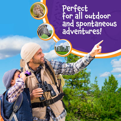 Think Peak Blue Binoculars Science Toy for Kids Ages 3-12 Years - Real Compact Outdoor Adventure & STEM Educational Nature Hiking Explorer for Bird Watching, Camping Children’S Birthday Gift
