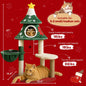 Comhoma 52" Christmas Cat Tree with 2 Cozy Houses,Indoor Modern Cat Tower with Anti-Tip Kit,Plush Perches & Hanging Balls,Holiday Cat Climbing Furniture for Kittens to Play and Sleep