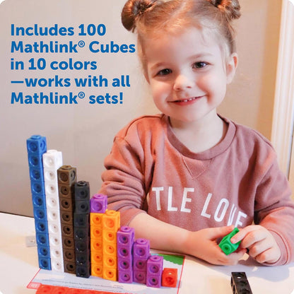 STEM Explorers Mathlink Builders - 100 Pieces, Ages 5+, Kindergarten STEM Activities, Math Activity Set and Games for Kids, Linking Cubes, Connecting Cubes
