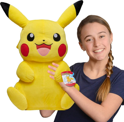 Pokemon Pikachu Giant Plush, 24-Inch - Adorable, Ultra-Soft, Life Size Plush Toy, Perfect for Playing & Displaying - Gotta Catch ‘Em All