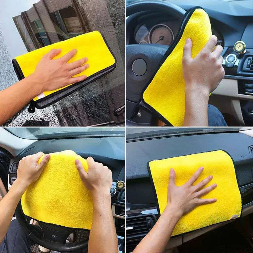 3/5/10Pcs Car Wash Microfiber Towel 30X30/60Cm Car Cleaning Drying Cloth Hemming Car Care Cloth Detailing Car Wash Towel