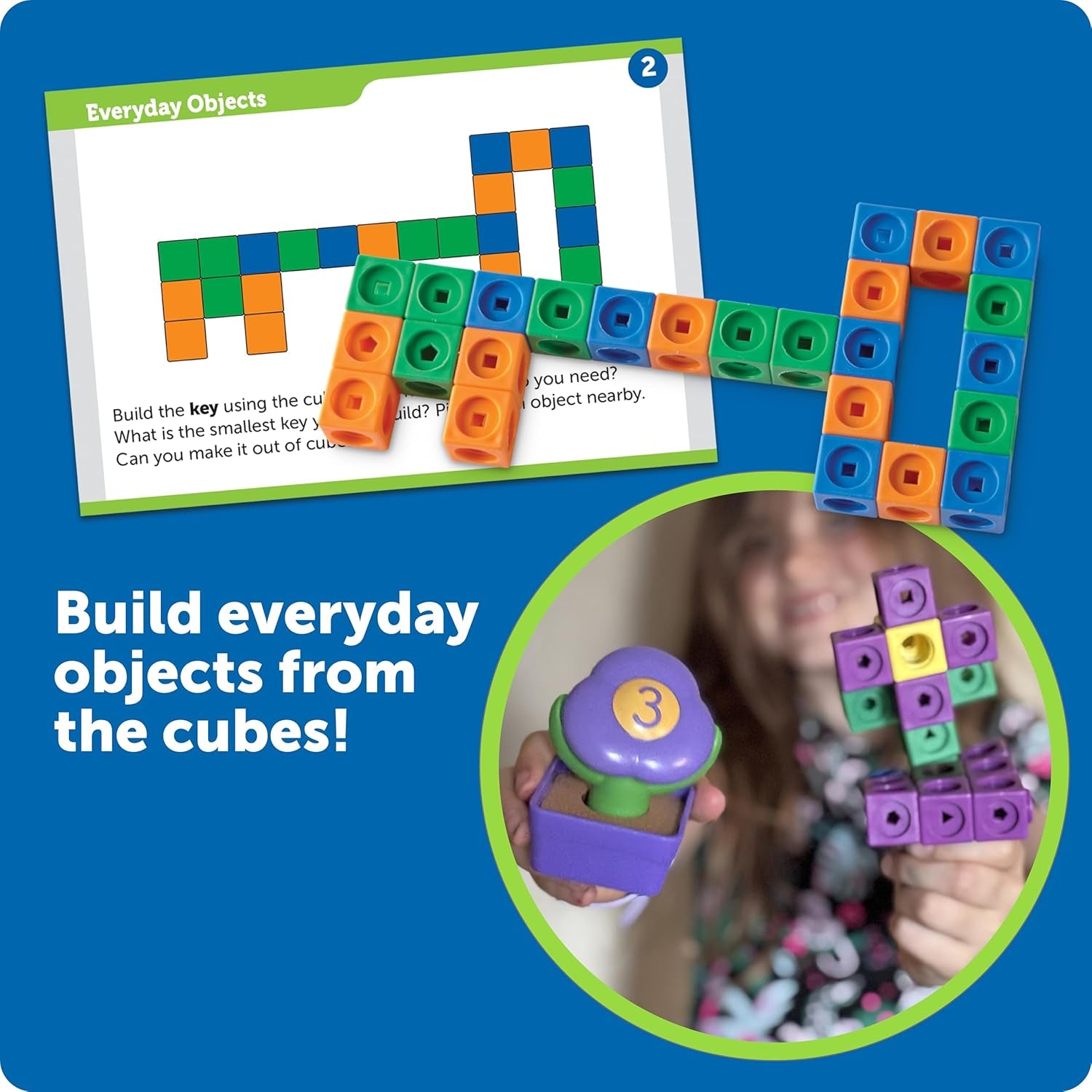 STEM Explorers Mathlink Builders - 100 Pieces, Ages 5+, Kindergarten STEM Activities, Math Activity Set and Games for Kids, Linking Cubes, Connecting Cubes