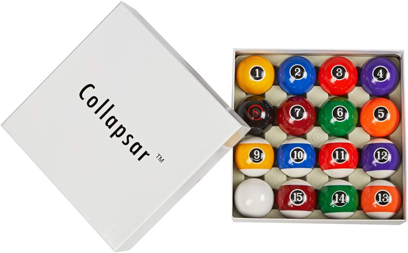 Deluxe 2-1/4" Billiard Pool Balls Marble-Swirl Style Billiards Ball Complete 16 Ball Set (Several Style Available)