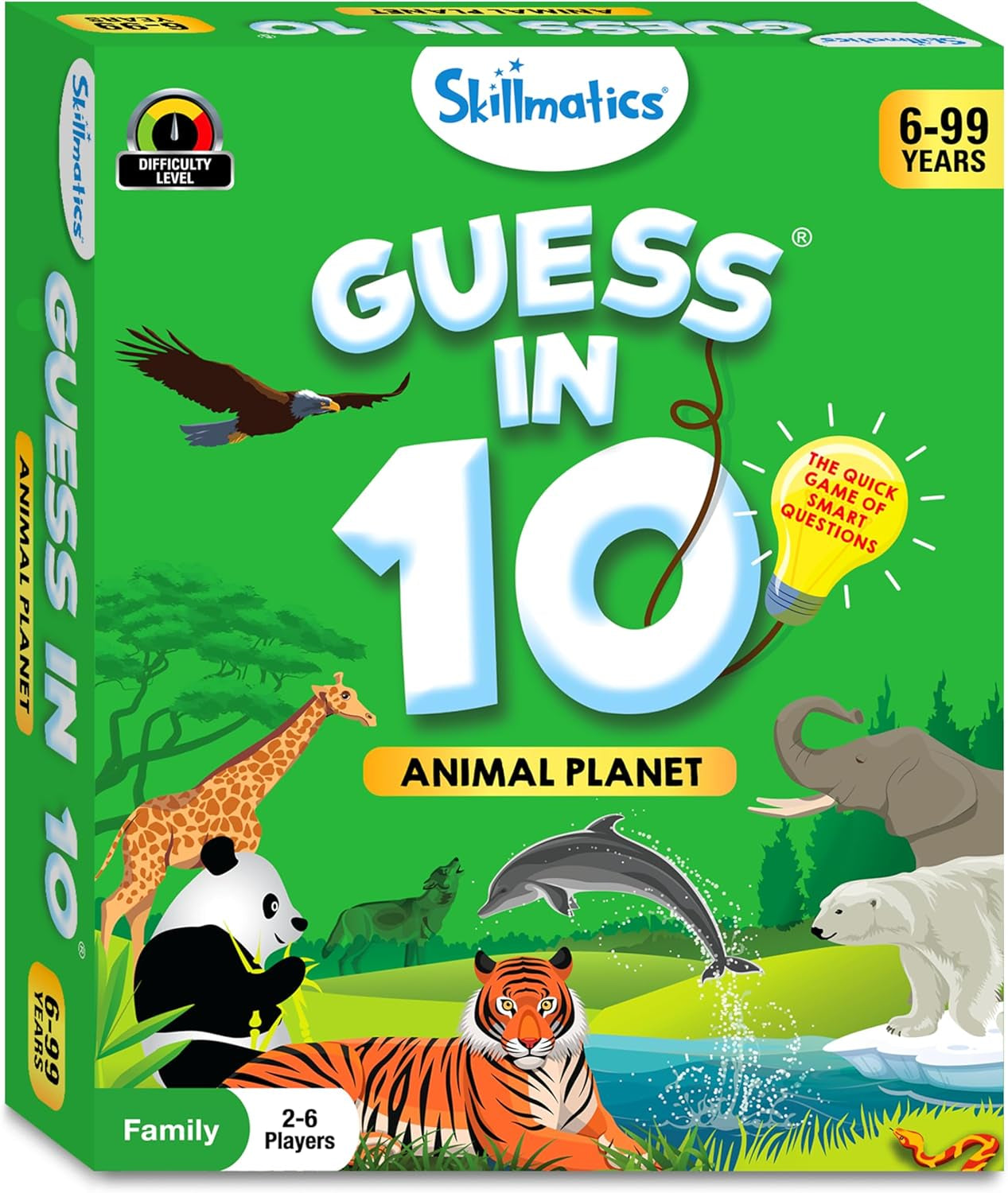 Guess in 10 Animal Planet, Trivia Card Games, Christmas Stocking Stuffers Perfect for Boys, Girls, Kids, Teens, Adults Who Love Animals, Travel Games, Gifts for Ages 6, 7, 8, 9, 10, and Up