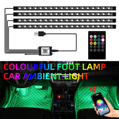 RGB APP LED Motorcycle Car Atmosphere Foot Light APP Control Flexible Waterproof Sound Control 12V Moto Decorative Lamp Strip