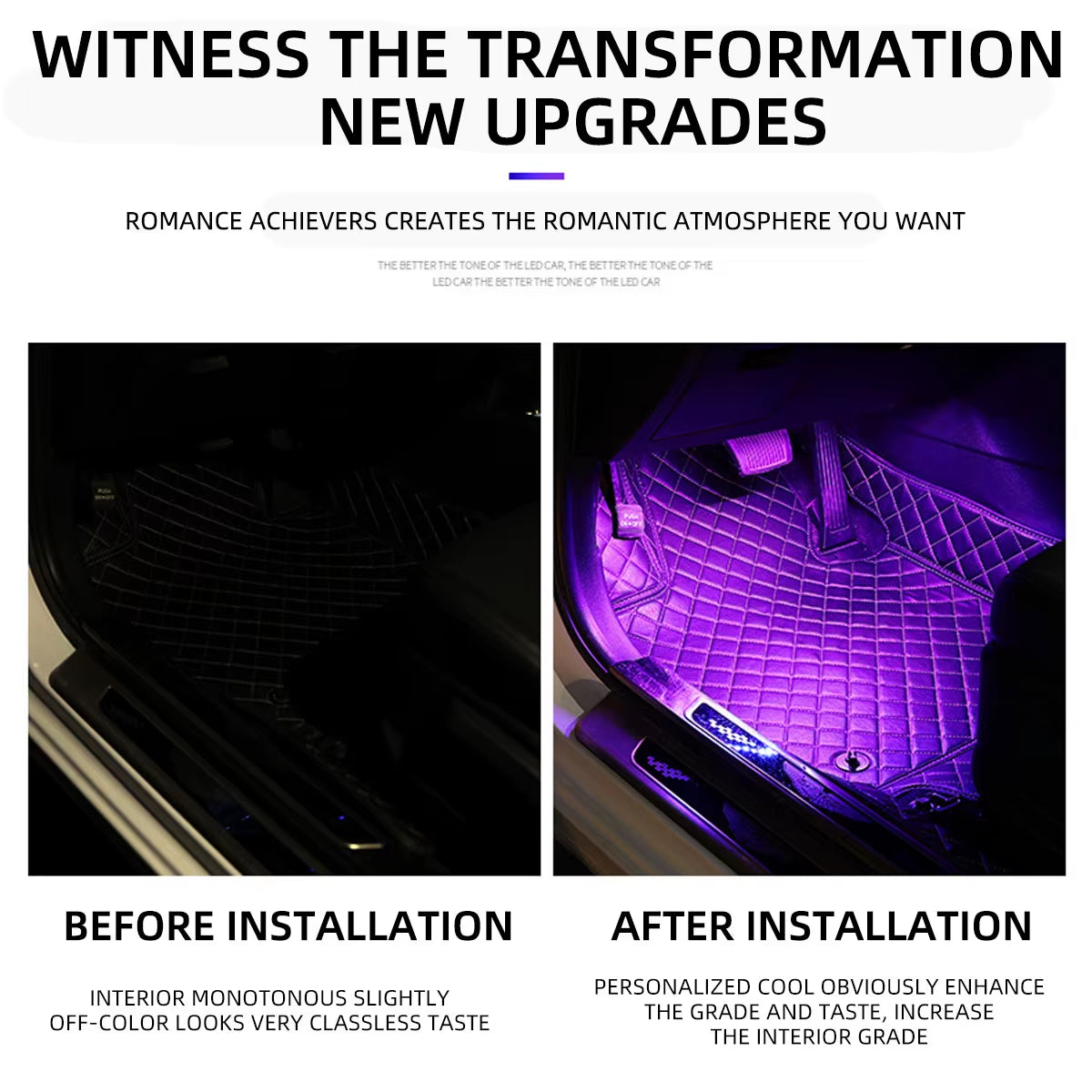 RGB APP LED Motorcycle Car Atmosphere Foot Light APP Control Flexible Waterproof Sound Control 12V Moto Decorative Lamp Strip