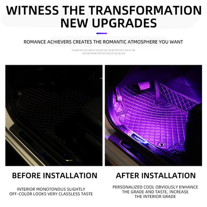 RGB APP LED Motorcycle Car Atmosphere Foot Light APP Control Flexible Waterproof Sound Control 12V Moto Decorative Lamp Strip