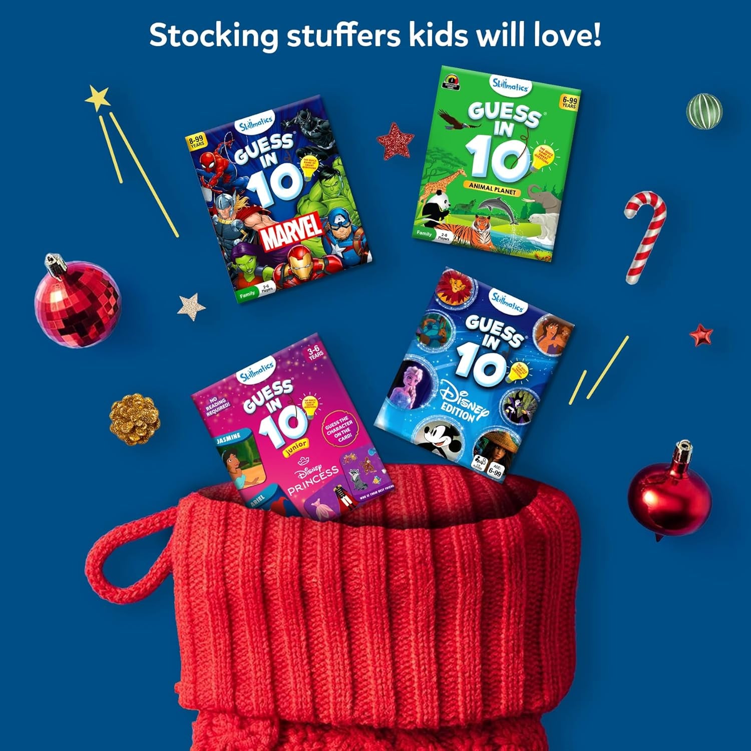 Guess in 10 Animal Planet, Trivia Card Games, Christmas Stocking Stuffers Perfect for Boys, Girls, Kids, Teens, Adults Who Love Animals, Travel Games, Gifts for Ages 6, 7, 8, 9, 10, and Up