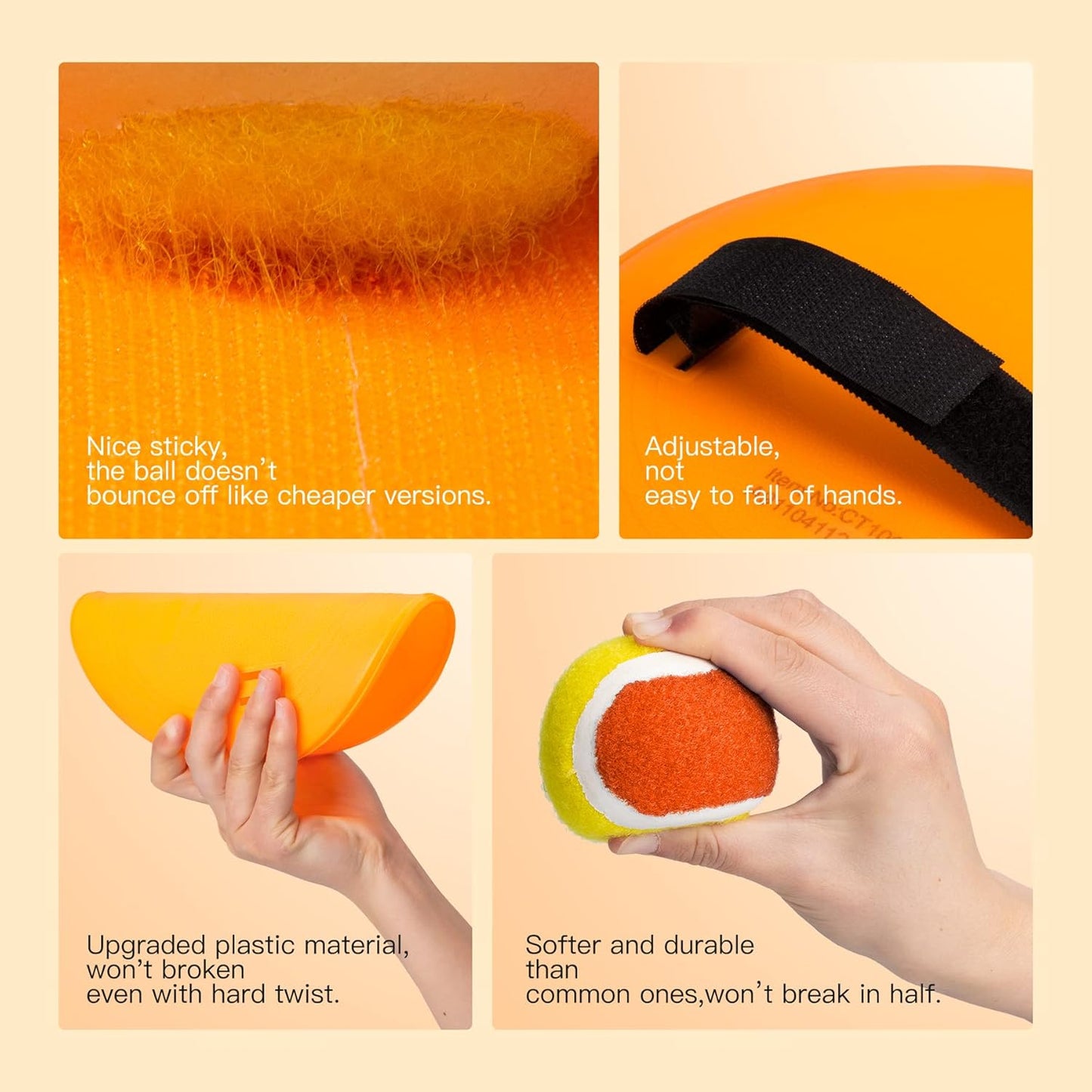 EVERICH Upgraded Toss and Catch Ball Game Set - Indoor and Outdoor Games for Kids 3-12, Beach Sand Pool Water Toy Includes 2 Paddles 2 Sticky Balls, Great Birthday Easter Gifts for Boys Girls