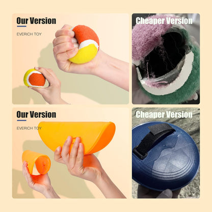 EVERICH Upgraded Toss and Catch Ball Game Set - Indoor and Outdoor Games for Kids 3-12, Beach Sand Pool Water Toy Includes 2 Paddles 2 Sticky Balls, Great Birthday Easter Gifts for Boys Girls