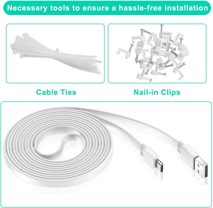 Wyze Cam V4 Extension Cable 20Ft(2Pack),Usb to Micro USB Cable Power Cord Flat Long for WYZE Cam OG,V3,V3 Pro,Blink Outdoor 3Rd Gen,Xt,Mini,Indoor Security Camera Waterproof Charging Wire