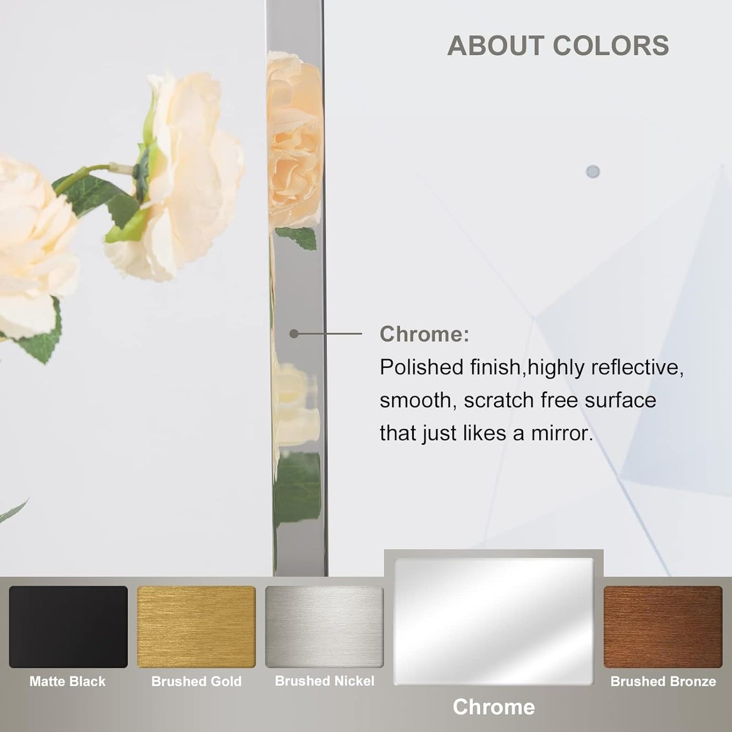 Chrome Bathroom Mirrors for over Sink, 36X40 Inch Polished Silver Mirror for Wall, Rectangular Metal Framed Vanity Mirror -Modern Clean Design with Superior Stainless Steel Frame