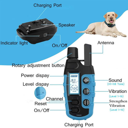 No Shock 3300Ft Dog Training Collar with Remote Rechargeable Waterproof E Collar with Beep Vibration High Quality Pet Training