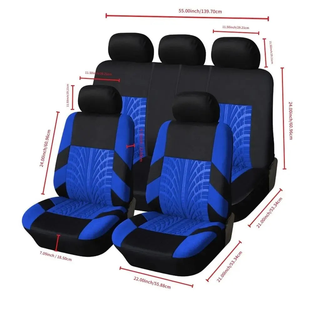 Car Seat Covers Full Set Front Split Rear Bench for Car Universal Cloth SUV Sedan Van Automotive Interior Covers