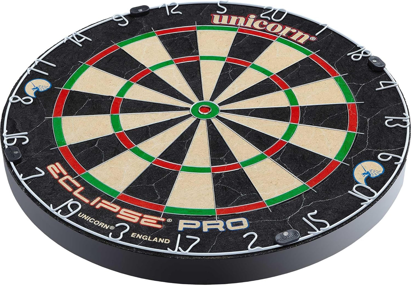 Eclipse Pro & Ultra Championship Edition Bristle Steel Tip Dartboards - Ultra-Slim Wire, Staple-Free Bullseye-Increased Target Area, Premium Self-Healing Sisal, High-Vis Rotatable Number Ring
