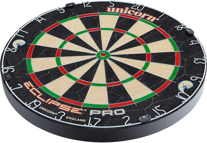 Eclipse Pro & Ultra Championship Edition Bristle Steel Tip Dartboards - Ultra-Slim Wire, Staple-Free Bullseye-Increased Target Area, Premium Self-Healing Sisal, High-Vis Rotatable Number Ring