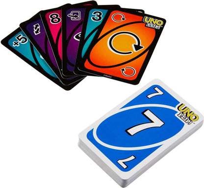 UNO FLIP! Card Game in Storage & Travel Tin, Color Blind Accessible Deck for Kids, Adults & Family Nights & Parties (Amazon Exclusive)