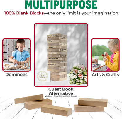 Timber Tower Wood Block Stacking Game – Original Edition (48 Pieces)