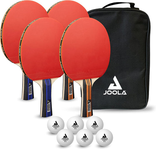 Advanced Premium Ping Pong Paddles Set of 4 - Professional Table Tennis Paddles, 6 Advanced Training 3 Star Ping Pong Balls, and Carrying Case - Tournament Level - Indoor and Outdoor Compatible