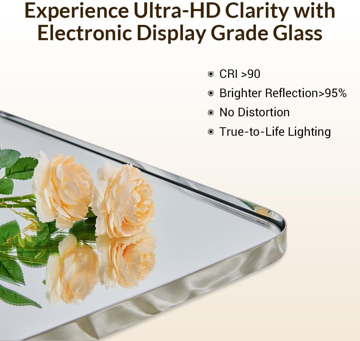 Chrome Bathroom Mirrors for over Sink, 36X40 Inch Polished Silver Mirror for Wall, Rectangular Metal Framed Vanity Mirror -Modern Clean Design with Superior Stainless Steel Frame