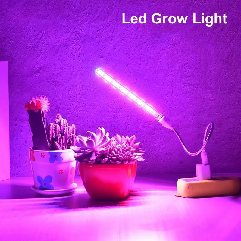 USB LED Grow Light Bar Full Spectrum Adjustable Plant Lamp for Indoor Hydroponic Seedlings Flower Shelf Desk Grow Tent Lighting