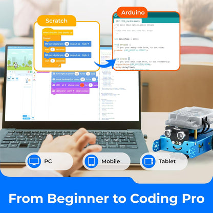 Mbot Robot Kit, Robotics for Kids Ages 8-12 Learn to Code with Scratch & Arduino, STEM Toys Science Kits for Kids Age 8-12 Boys and Girls Age 8+