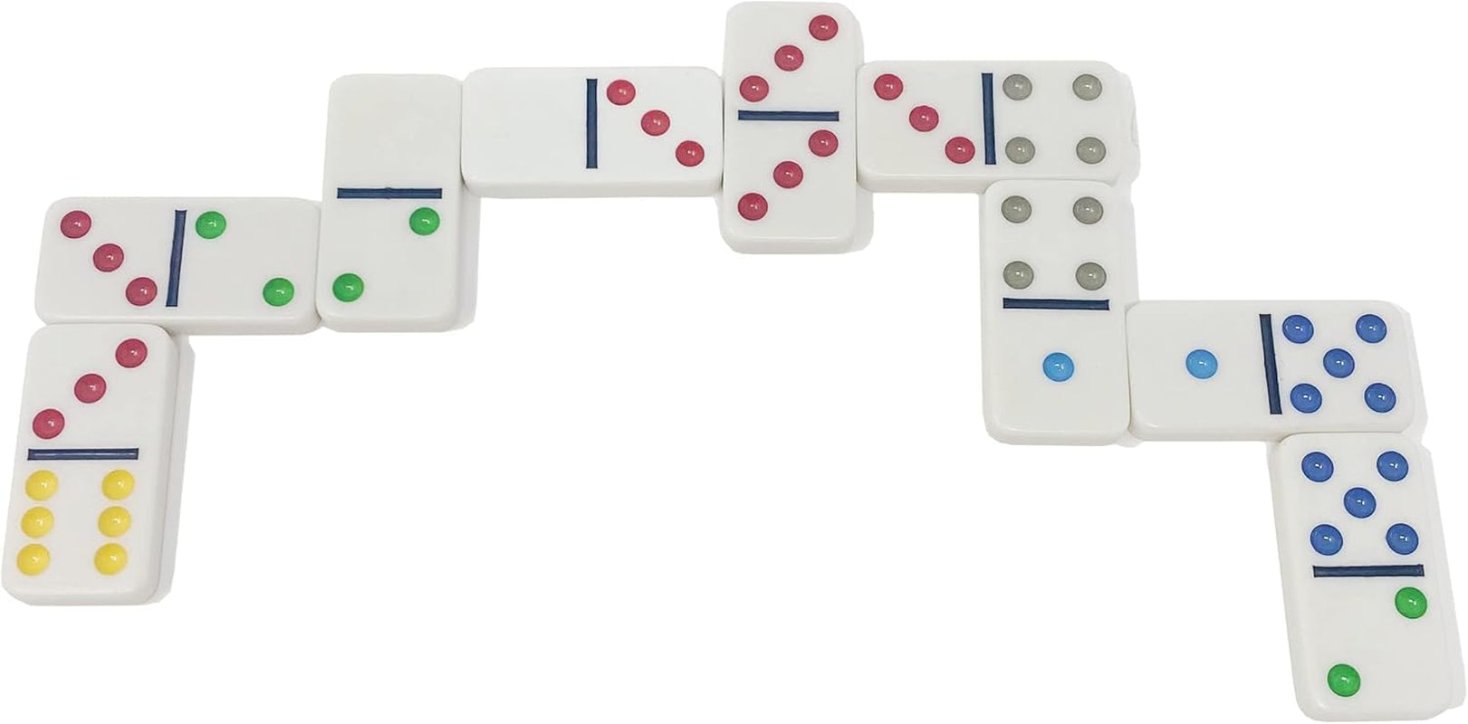 Double 6 Dominoes Set for Adults & Kids - Classic Domino Game with 28 Tiles Colored Dots - 2 or 4 Player Games & Ideal for Family Fun Game Night and Travel (Ages 8+)