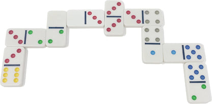 Double 6 Dominoes Set for Adults & Kids - Classic Domino Game with 28 Tiles Colored Dots - 2 or 4 Player Games & Ideal for Family Fun Game Night and Travel (Ages 8+)